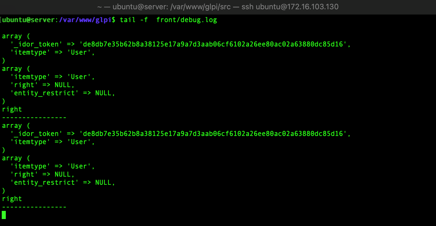 Debug log file