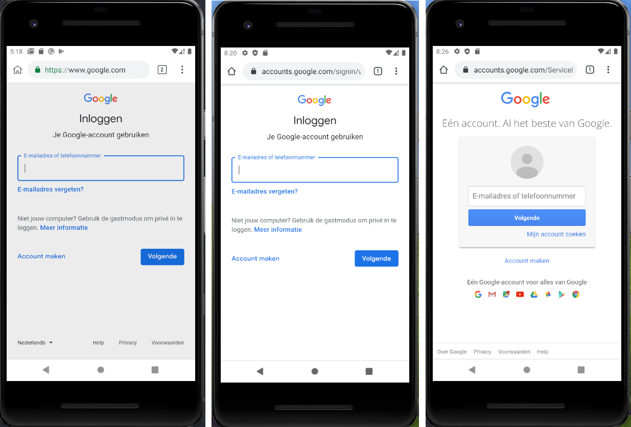 Sign-in Google pages